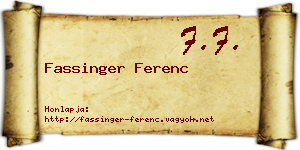 Fassinger Ferenc névjegykártya